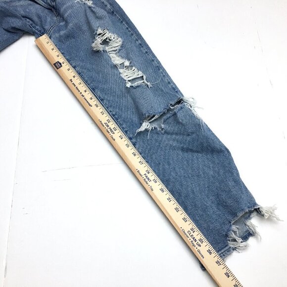 Hollister Women's Jeans High Rise Crop Distressed Button Fly size 25 length 27" - Picture 5 of 8